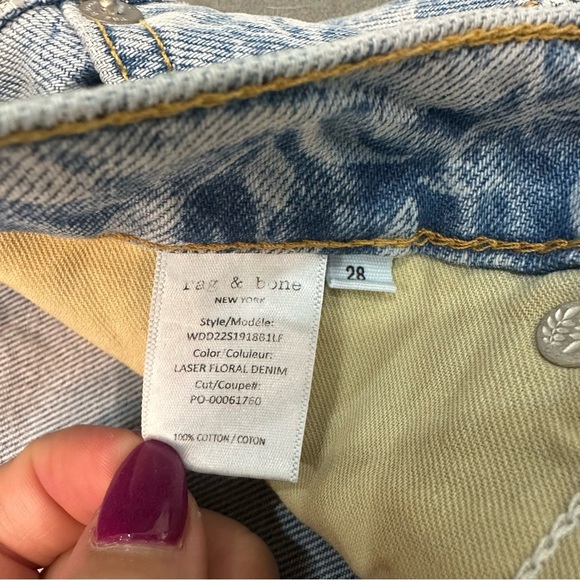 rag & bone Blue Floral High Waist Shorts - Picture 6 of 10